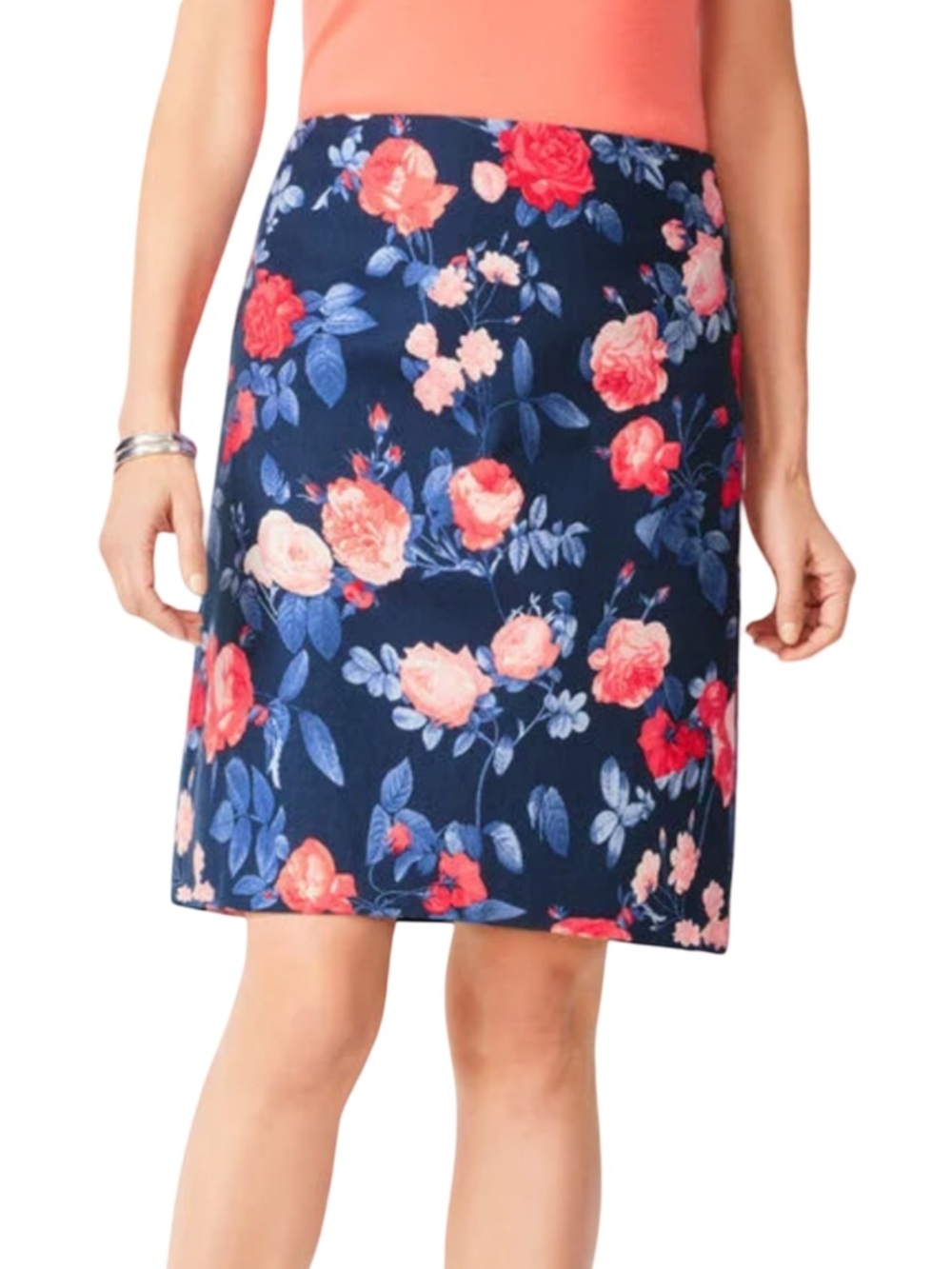 NWT Talbots Floral Canvas A-Line Skirt
